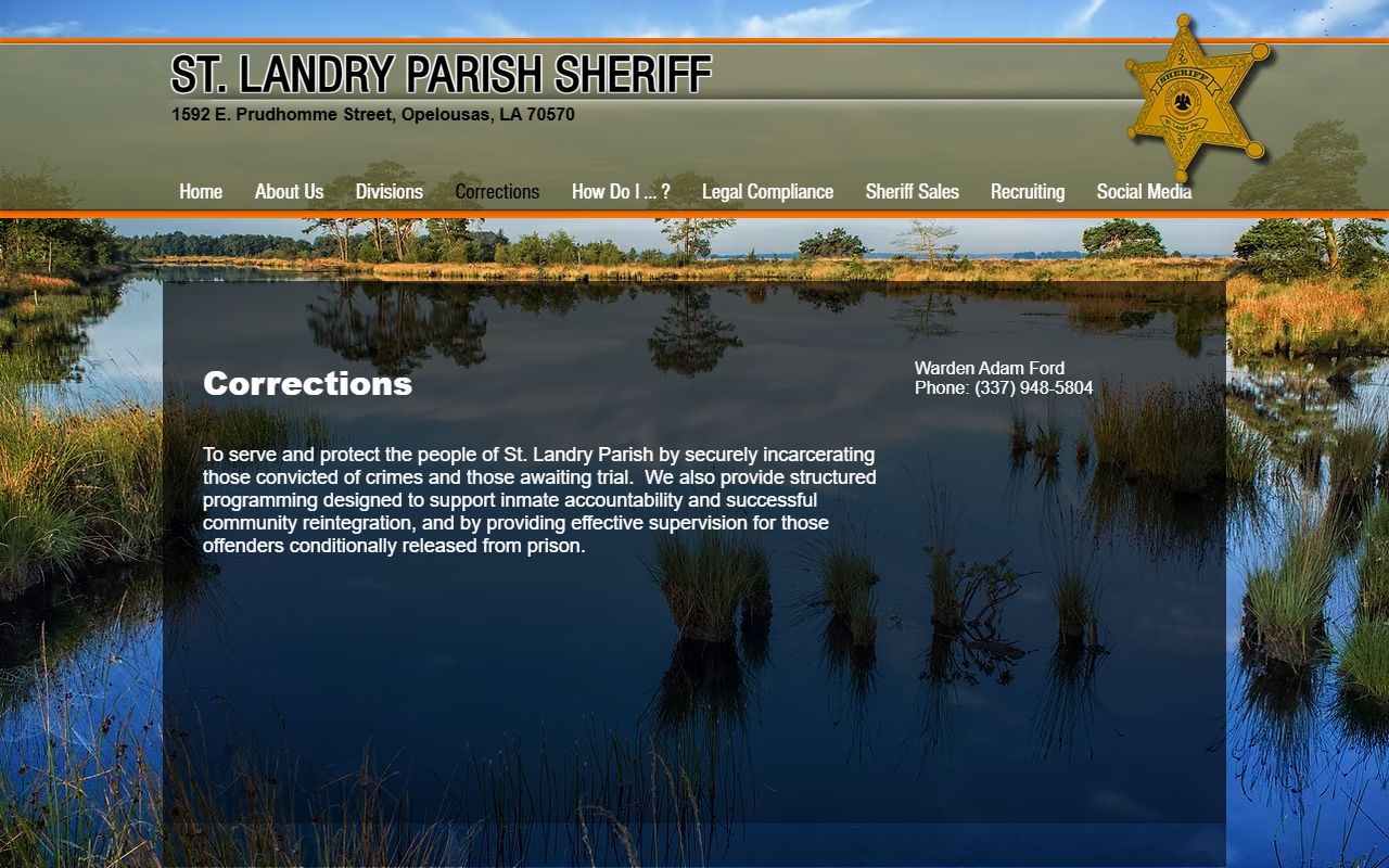 St. Landry Parish inmate population corrections page